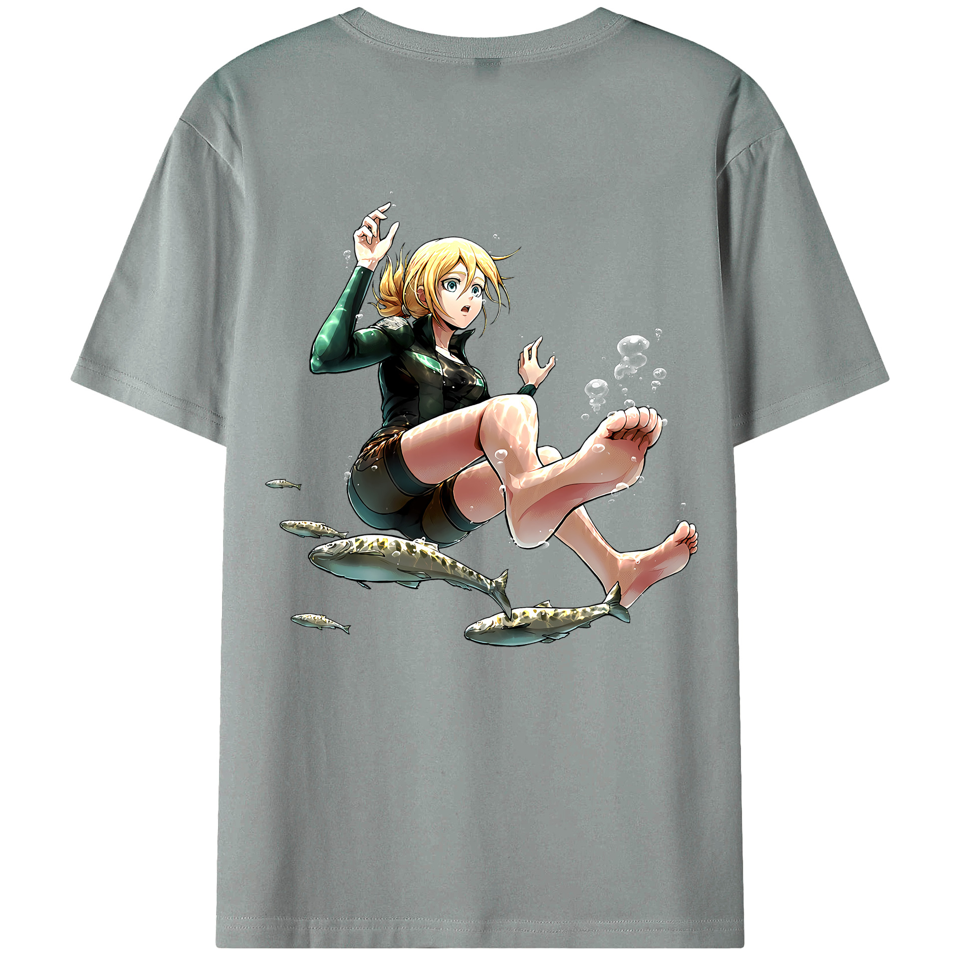（画像用） 進撃の巨人 クリスタ·レンズ Attack on Titan Christa Lenz 綿100％ メンズ半袖Tシャツ（バックプリント） 通気性